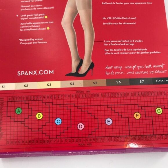 Spanx Sheers 20211R Shade- S2 Nude Plus sz F - Picture 4 of 8